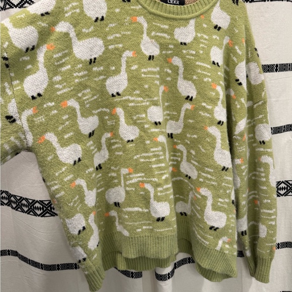Cider Geese Print Knit Sweater 4X plus size - Picture 5 of 8